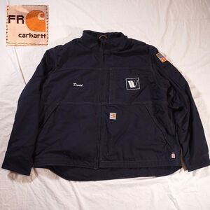 Carhartt FR Work Jacket Full Swing 2XL Full Zip Patches Logo Workwear